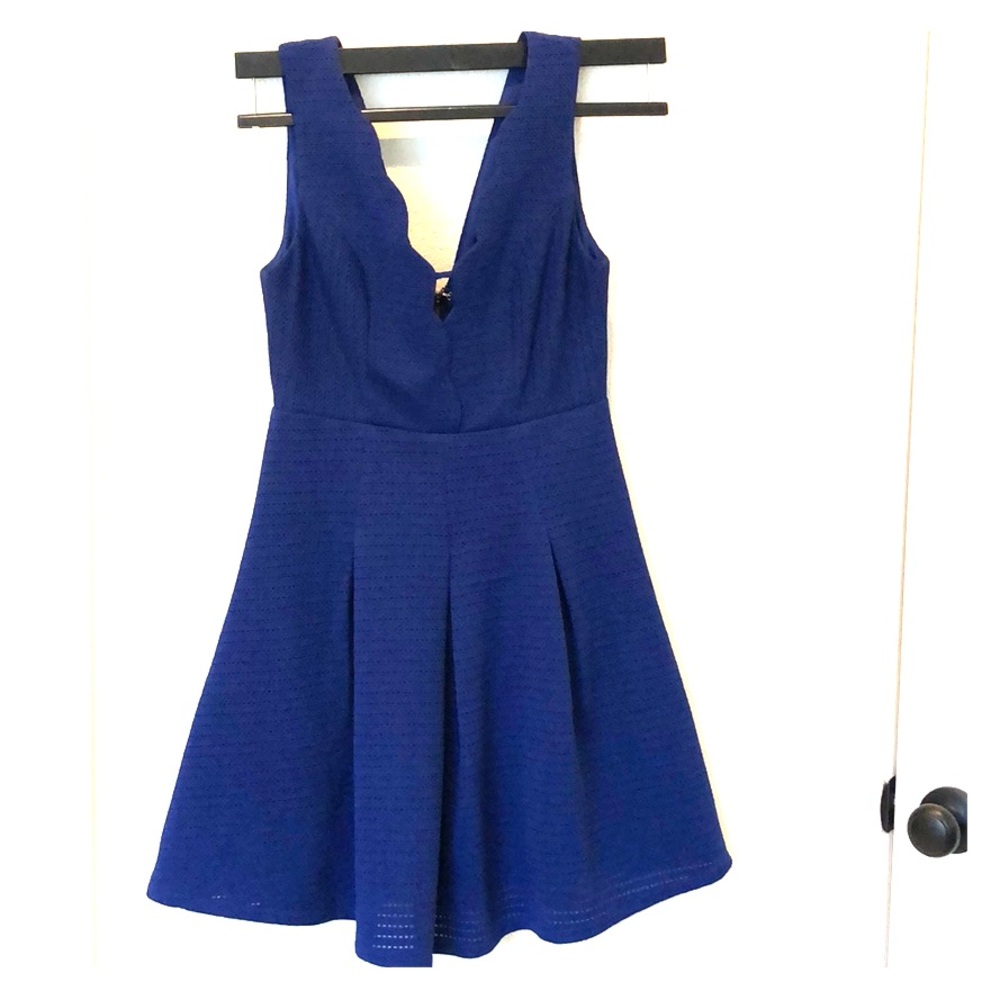 Beautiful Royal Blue Dress (scalloped and v cut)